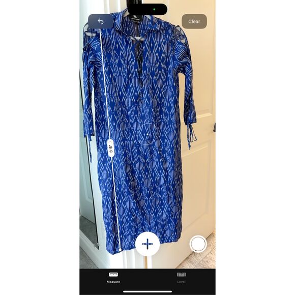 NWT Seema Kahai ikat cobalt kaftan, XS $795 C35 - Picture 8 of 9